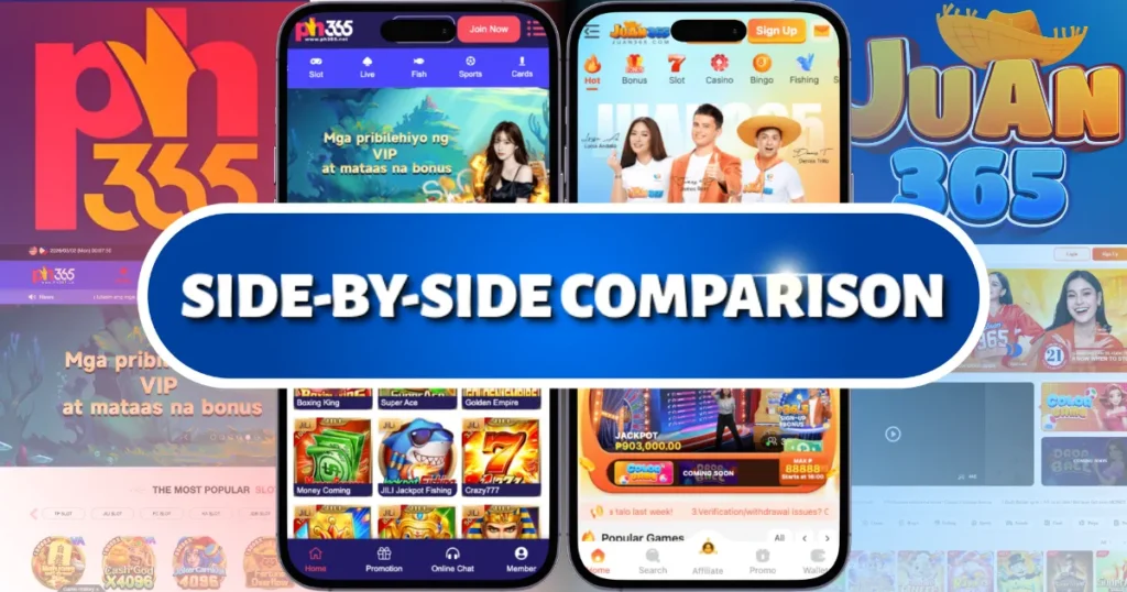 ph365 vs juan365 side-by-side comparison